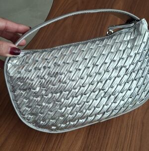 Zara Silver Woven Women's Bag